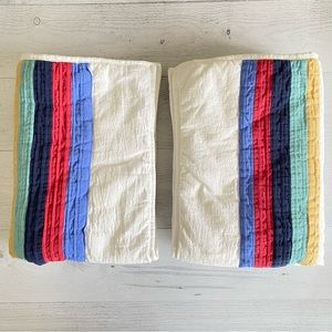 Pottery barn teen shams striped quilted standart size Set of two